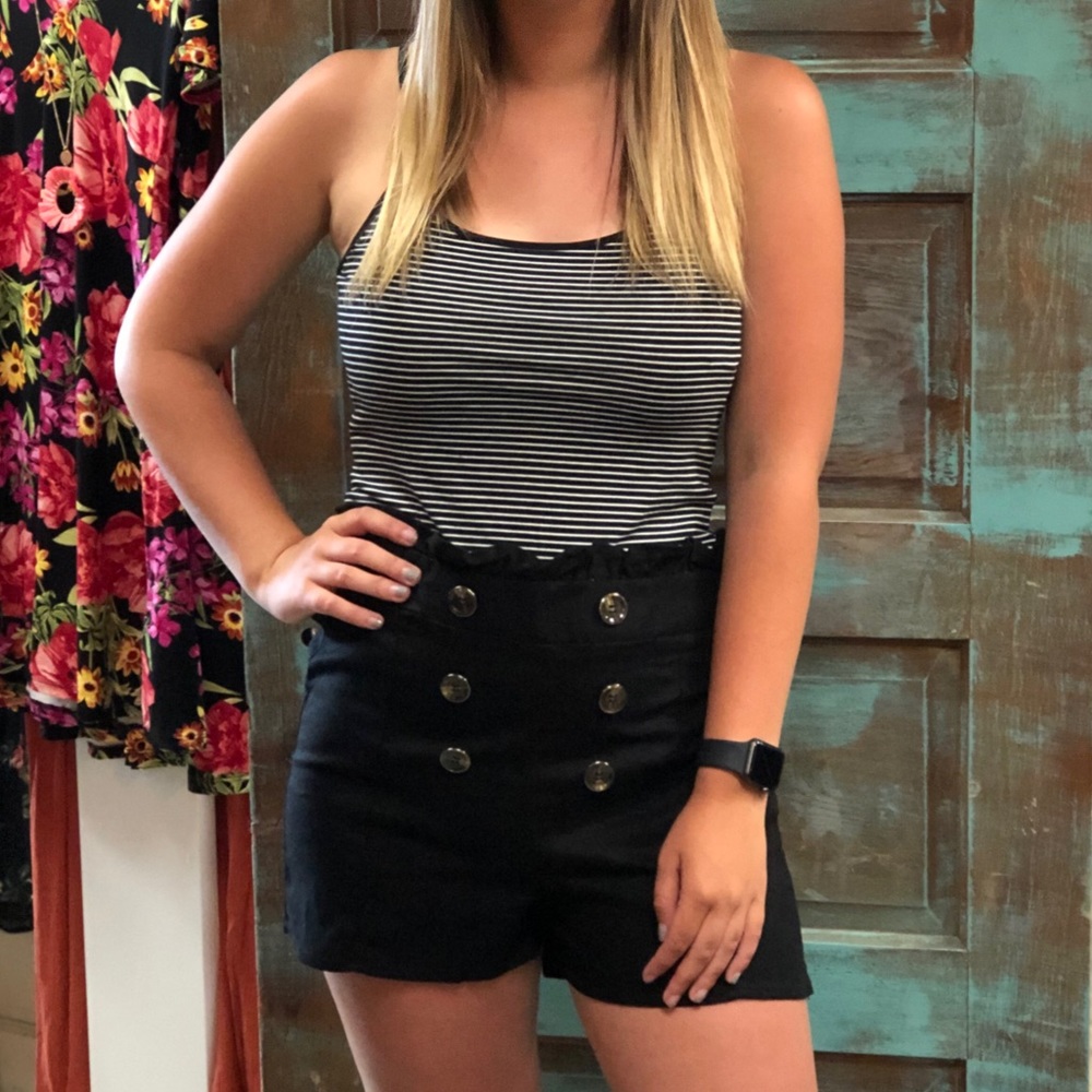 Paper bag High Waist Button Shorts - Sizes S-L